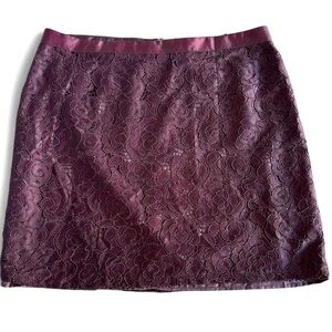 Lace mini Skirt in Rich Purple with lining by Your Sixth Sense